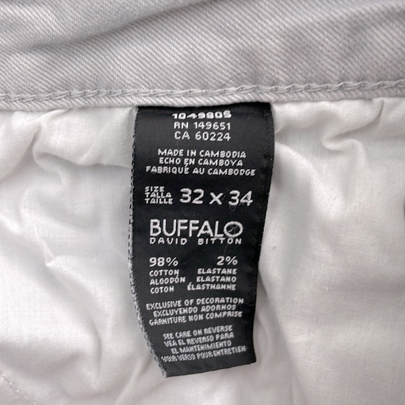 Light Gray Mens Slim Straight Stretch Jeans - Picture 9 of 10